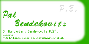 pal bendekovits business card